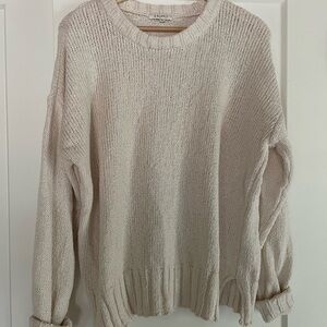 Textured 100% cotton cream sweater — never worn!